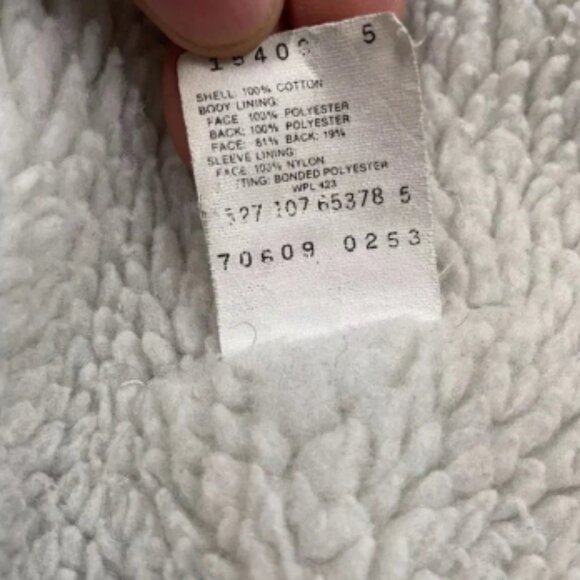 HOT VTG USA LEVI'S 70609 SHERPA LINED Fleece TRUCKER BLACK‎ Denim JACKET Jeans L - Picture 3 of 6